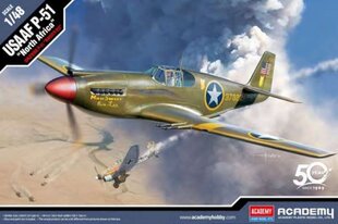 Klijuojamas Modelis Academy 12338 USAAF P-51 "North Africa" 1/48 kaina ir informacija | Klijuojami modeliai | pigu.lt