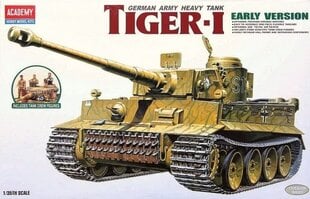 Klijuojamas Modelis Academy 13264 TIGER-I WWII TANK "EARLY-EXTERIOR MODEL" 1/35 kaina ir informacija | Klijuojami modeliai | pigu.lt