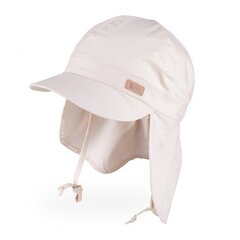 TuTu medvilninė kepurė su kaklo apsauga nuo saulės, kreminė kaina ir informacija | Kepurės, pirštinės, šalikai mergaitėms | pigu.lt