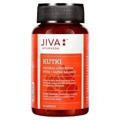 Maisto papildas Kutki, Jiva Ayurveda, 60 kapsulių kaina ir informacija | Vitaminai, maisto papildai, preparatai gerai savijautai | pigu.lt