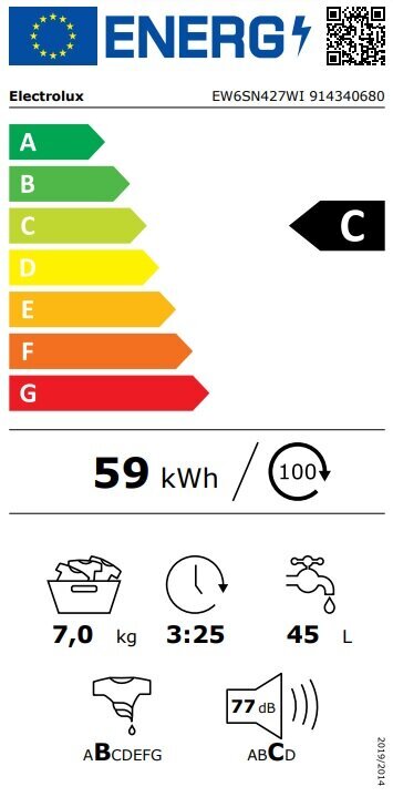 Electrolux EW6SN427WI цена и информация | Skalbimo mašinos | pigu.lt