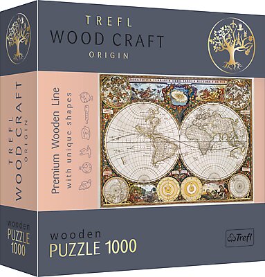 Medinė dėlionė Trefl Senasis pasaulio žemėlapis, 1000 d. kaina ir informacija | Dėlionės (puzzle) | pigu.lt