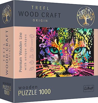 TREFL 1000 det. medinė dėlionė „Spalvotas katinas“ цена и информация | Dėlionės (puzzle) | pigu.lt