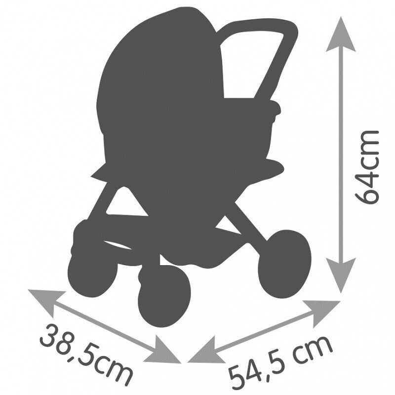 Universalus vežimėlis lėlėms Smoby 3in1, pilkas цена и информация | Žaislai kūdikiams | pigu.lt
