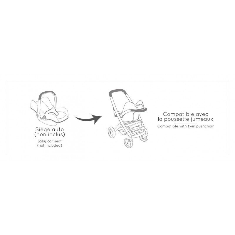 Universalus vežimėlis lėlėms Smoby 3in1, pilkas цена и информация | Žaislai kūdikiams | pigu.lt