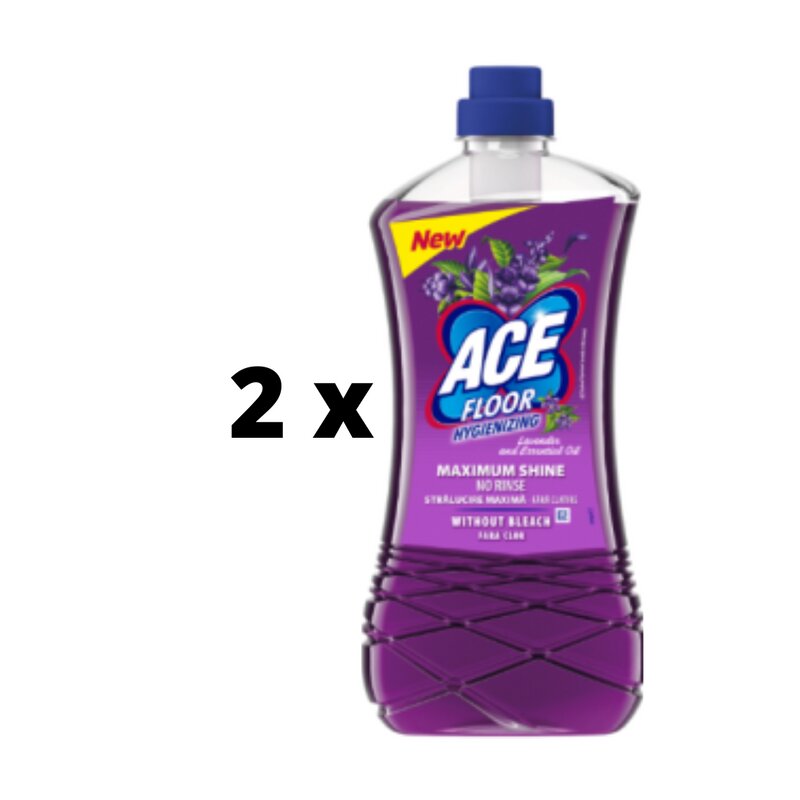 Grindų valiklis ACE Lavender and Essential Oil, 1l x 2 vnt. pakuotė kaina ir informacija | Valikliai | pigu.lt