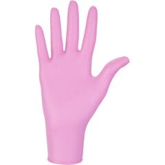 Nitrilinės pirštinės, rožinės, S dydis цена и информация | Рабочие перчатки | pigu.lt