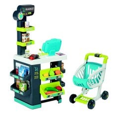 Prekybos centras su kasos aparatu, vežimėliu ir priedais Smoby kaina ir informacija | Žaislai mergaitėms | pigu.lt