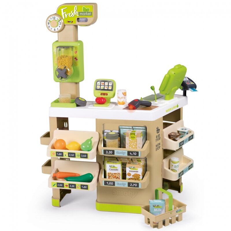 Prekybos centras vaikams Smoby Fresh Market 43 priedai kaina ir informacija | Žaislai mergaitėms | pigu.lt