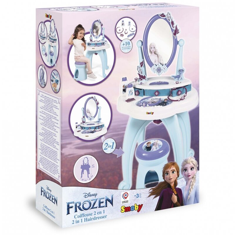 Kosmetinis staliukas 2in1 Frozen Smoby kaina ir informacija | Žaislai mergaitėms | pigu.lt