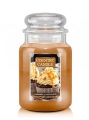 Didelė žvakė su dviem dagčiais Country Candle Caramel Chocolate, 680g kaina ir informacija | Žvakės, Žvakidės | pigu.lt