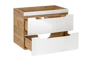 Шкаф под умывальник с выдвижными ящиками ARUBA WHITE, 60х60х46 см цена и информация | Шкафчики для ванной | pigu.lt