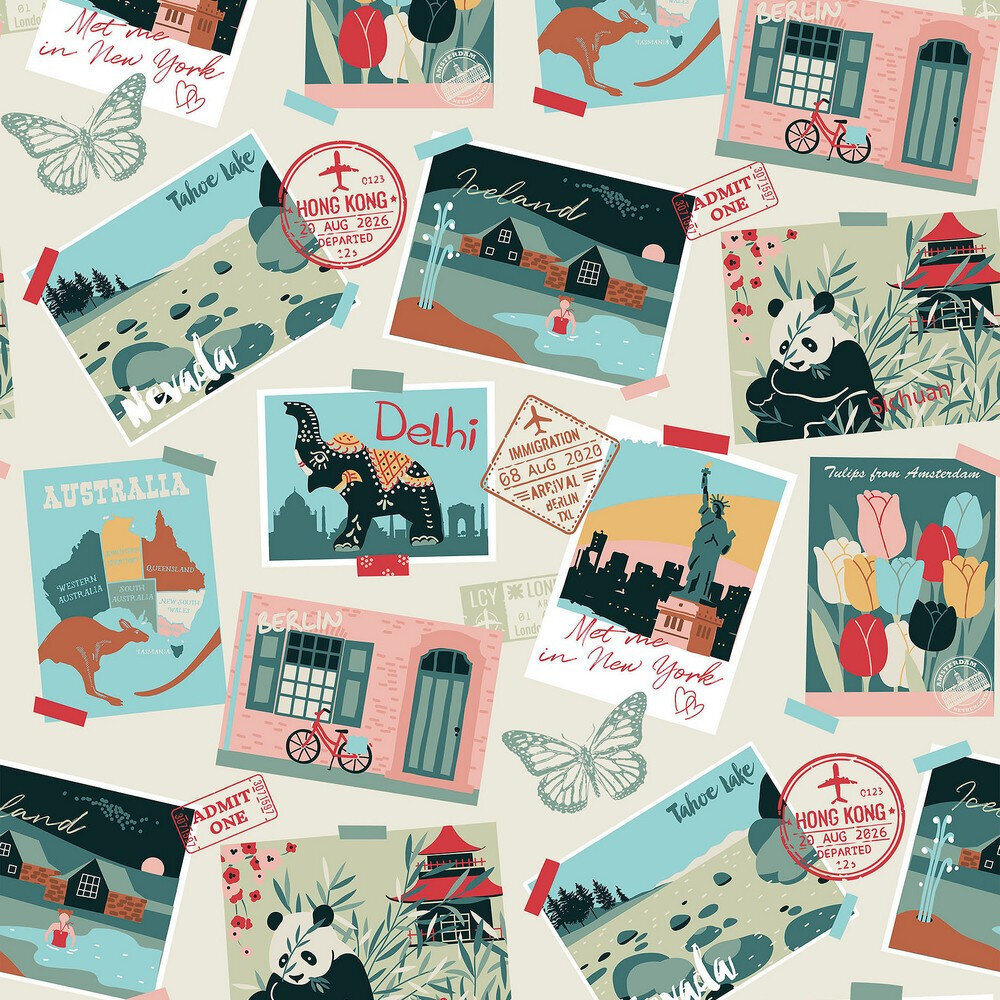 Cool Kids Postcards lovatiesė-antklodė 180 x 260 cm kaina ir informacija | Lovatiesės ir pledai | pigu.lt