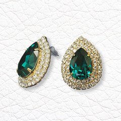 Auskarai moterims DiamondSky „Jasmine (Emerald)“ su Swarovski kristalais DS02A339 kaina ir informacija | Auskarai | pigu.lt
