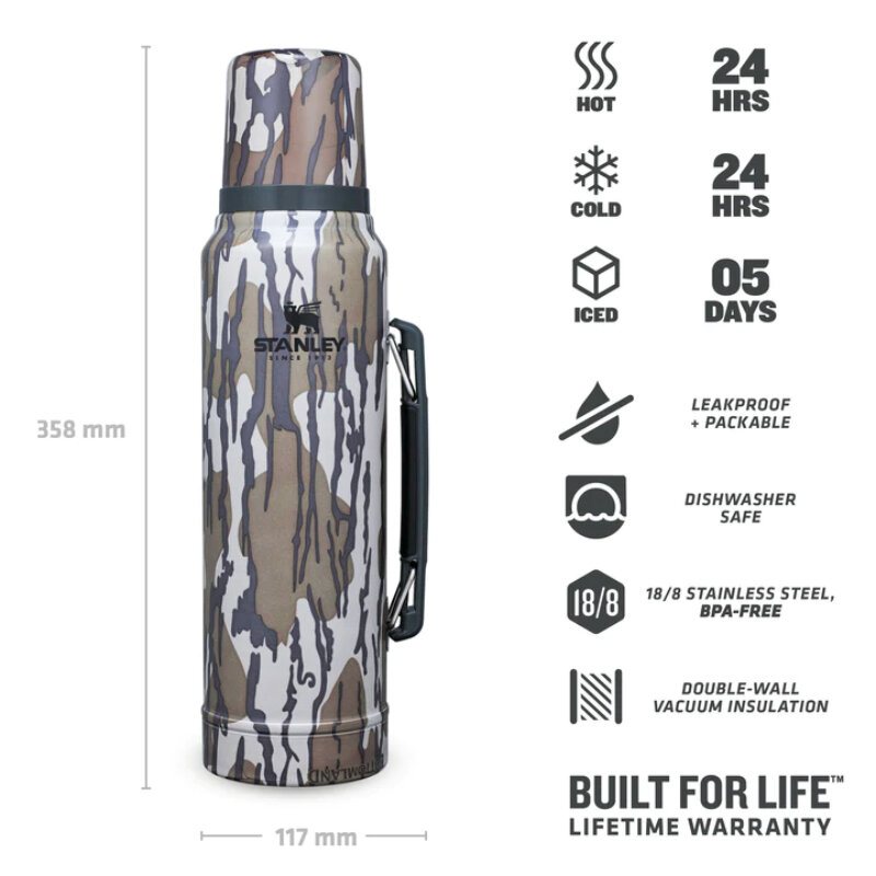 Termosas Legendary Classic 1L Bottomland Mossy Oak kaina ir informacija | Termosai, termopuodeliai | pigu.lt