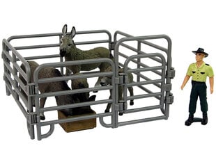 Keturių asilų, ūkininko ir tvoros figūrų rinkinys Lean Toys kaina ir informacija | Žaislai berniukams | pigu.lt