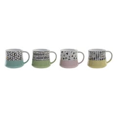 Кружка Mug DKD Home Decor, керамика, 370 мл, 4 шт. цена и информация | Стаканы, фужеры, кувшины | pigu.lt