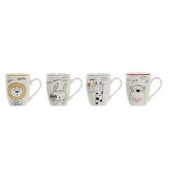 Кружка Mug DKD Home Decor Фарфор, 350 мл, 4 шт. цена и информация | Стаканы, фужеры, кувшины | pigu.lt