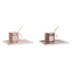 Чашка с Ложкой DKD Home Decor Розовый Коричневый Нержавеющая сталь (2 штук) цена и информация | Стаканы, фужеры, кувшины | pigu.lt