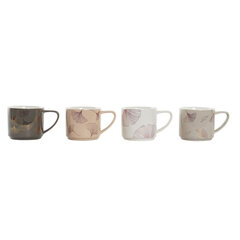 Набор из 4 кружек Mug DKD Home Decor Серый Бежевый Розовый Металл Белый современный (330 ml) цена и информация | Стаканы, фужеры, кувшины | pigu.lt