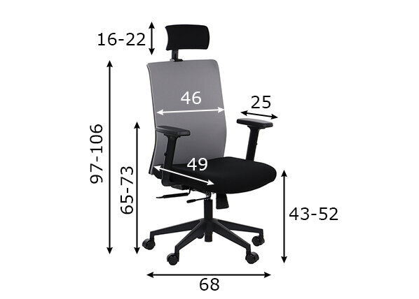 Biuro kėdė Stema Riverton, juoda/pilka kaina ir informacija | Biuro kėdės | pigu.lt