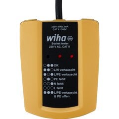 Тестер розеток 230 В переменного тока WIHA CAT II цена и информация | Механические инструменты | pigu.lt