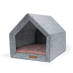 Rexproduct лежак-будка Kennel, M, серый/розовый цена и информация | Лежаки, домики | pigu.lt