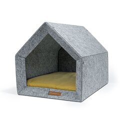 Rexproduct лежак-будка Kennel, L, серый/желтый цена и информация | Лежаки, домики | pigu.lt