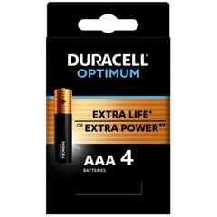 Elementai Duracell Optimum, AAA (LR03), 4vnt. kaina ir informacija | Elementai | pigu.lt