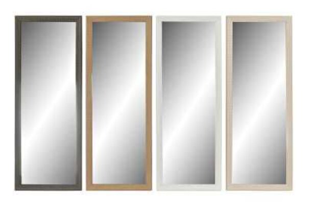 Sieninis veidrodis DKD Home Decor Stiklas Natūralus Ruda Tamsiai pilka Dramblio kaulas PS Tradicinis 4 vnt. (36 x 2 x 95,5 cm) kaina ir informacija | Veidrodžiai | pigu.lt