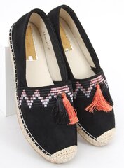 Boho espadrilės su kutais moterims, juodos spalvos цена и информация | Женские туфли | pigu.lt