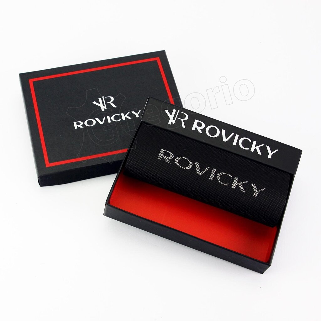 Vyriška piniginė Rovicky N992-RVTP RFID - Juoda + raudona цена и информация | Vyriškos piniginės, kortelių dėklai | pigu.lt