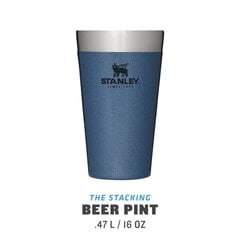 Puodelis The Stacking Beer Pint Adventure 0,47L šviesiai mėlynas kaina ir informacija | Termosai, termopuodeliai | pigu.lt
