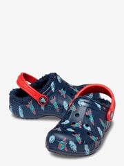 Crocs™ šlepetės vaikams Baya Lined Printed Clog Kid's, mėlynos, 207653 201444 kaina ir informacija | Šlepetės, kambario avalynė vaikams | pigu.lt