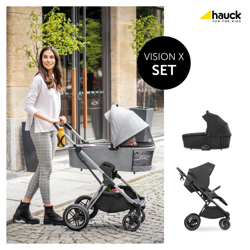 Hauck universalus vežimėlis Vision X Set 2in1, Melange Black kaina ir informacija | Vežimėliai | pigu.lt