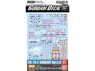 Сборная пластиковая модель Bandai - Gundam Decal No.97 (MG) Decals For RX-78-2 Gundam Ver.3.0, 1/100,  57525 цена и информация | Конструкторы и кубики | pigu.lt