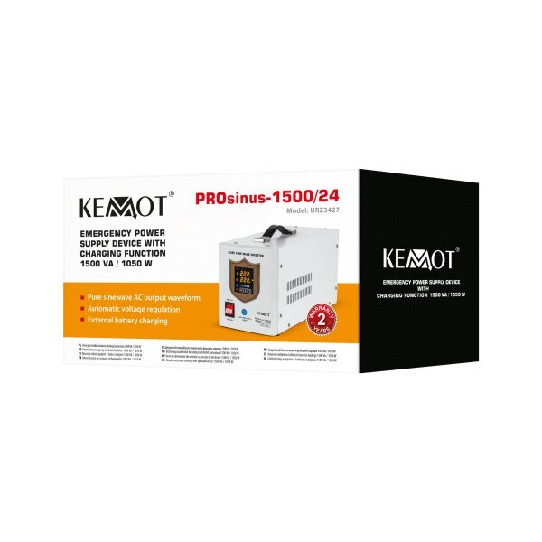 Kemot PROsinus 24V 230V 1500VA/1050W kaina ir informacija | Nepertraukiamo maitinimo šaltiniai (UPS) | pigu.lt