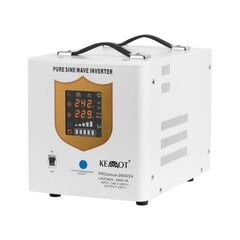 инвертор kemot ups prosinus-2600/24 24v 230v 2600va/1800w чистая синусоида с функцией зарядки - черный цена и информация | Источники бесперебойного питания (UPS) | pigu.lt