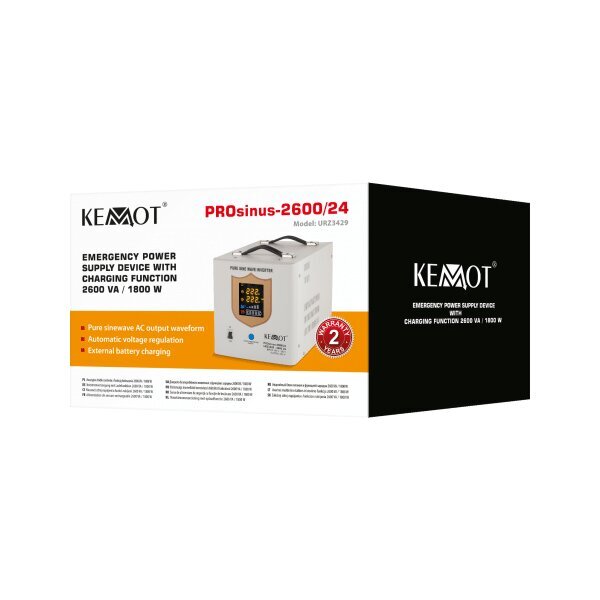 Kemot PROsinus 24V 230V 2600VA/1800W kaina ir informacija | Nepertraukiamo maitinimo šaltiniai (UPS) | pigu.lt