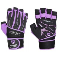 Treniruočių pirštinės Power System Gloves Fitness Chica, L, juodos/violetinės цена и информация | Перчатки для турника и фитнеса | pigu.lt