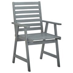 Lauko valgomojo kėdės, 4vnt., pilkos, akacijos medienos masyvas kaina ir informacija | Lauko kėdės, foteliai, pufai | pigu.lt