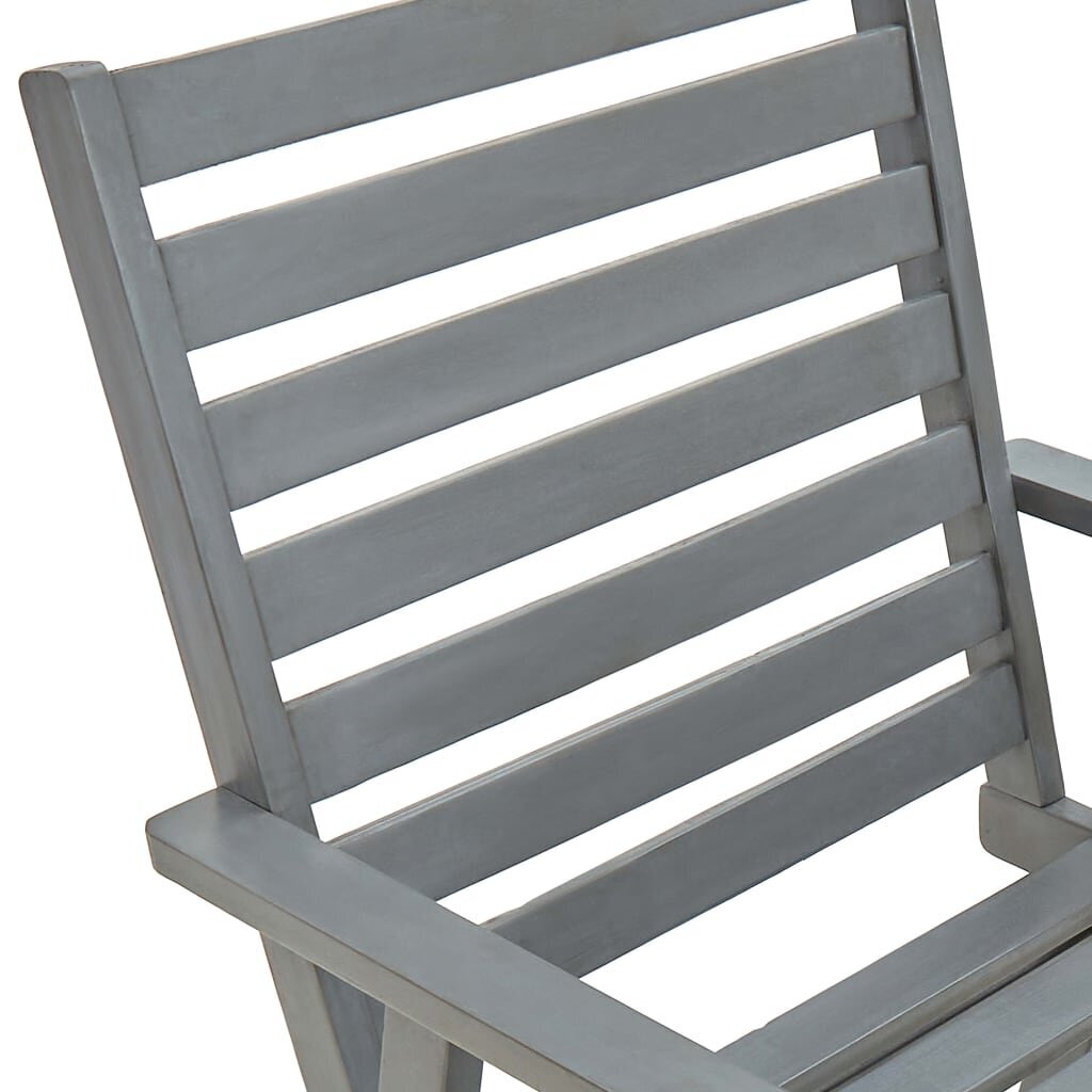 Lauko valgomojo kėdės, 4vnt., pilkos, akacijos medienos masyvas цена и информация | Lauko kėdės, foteliai, pufai | pigu.lt
