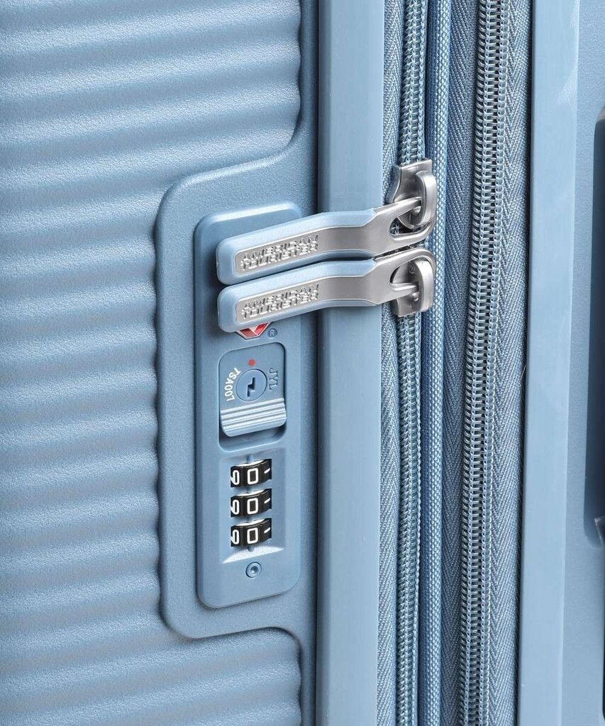 Mažas lagaminas American Tourister Soundbox Stone Blue, S цена и информация | Lagaminai, kelioniniai krepšiai | pigu.lt