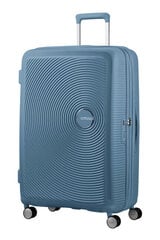 Средний чемодан American Tourister Soundbox Stone Blue Spinner, 67 см цена и информация | Чемоданы, дорожные сумки  | pigu.lt