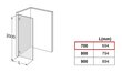 Dušo durys IDO Design 70, kairinės kaina ir informacija | Dušo durys ir sienelės | pigu.lt