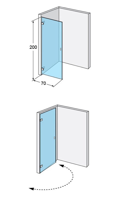 Dušo durys IDO Design 70, kairinės kaina ir informacija | Dušo durys ir sienelės | pigu.lt
