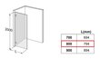 Dušo durys IDO Design 80, kairinės kaina ir informacija | Dušo durys ir sienelės | pigu.lt