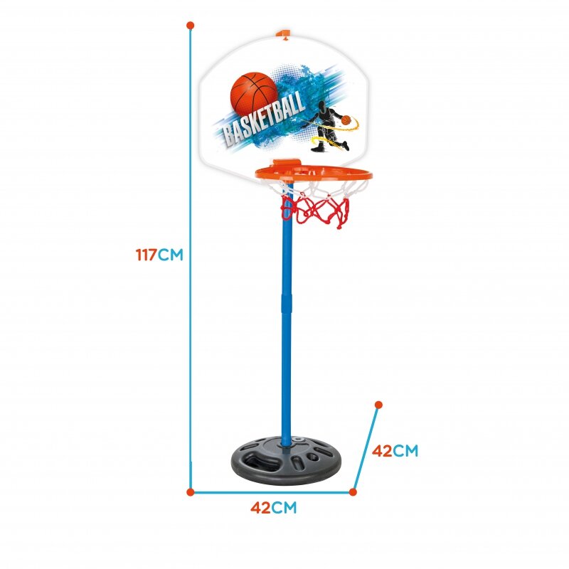 Krepšinio rinkinys su kamuoliu, 117 cm kaina ir informacija | Krepšinio lentos | pigu.lt