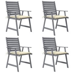 Садовые обеденные стулья с подушками, 4 шт, массив акации цена и информация | Садовые стулья, кресла, пуфы | pigu.lt