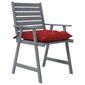 Lauko valgomojo kėdės su pagalvėlėmis, 4vnt., akacijos masyvas kaina ir informacija | Lauko kėdės, foteliai, pufai | pigu.lt